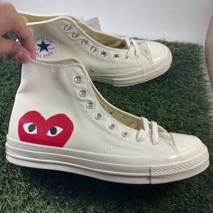 Converse  Hi X Comme des Garcons PLAY White 9.5.